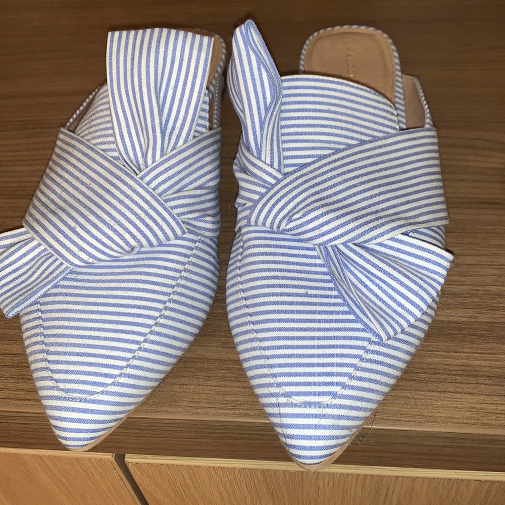 Halogen blue and white mules